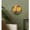 Bloemen - Geel - Wazig Wandcirkel plexiglas klein -sfeer3