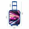 Roze raceauto flitst door neonlicht Kinderkoffer - Blauw klein -productfoto_formaten