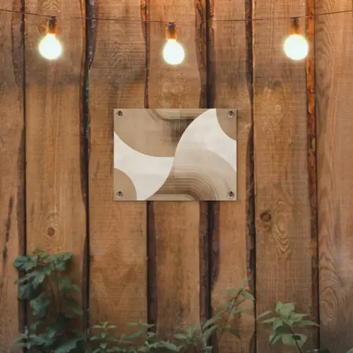Retro - Geometrische lagen - Aardetinten tuinposter los doek klein -sfeer1