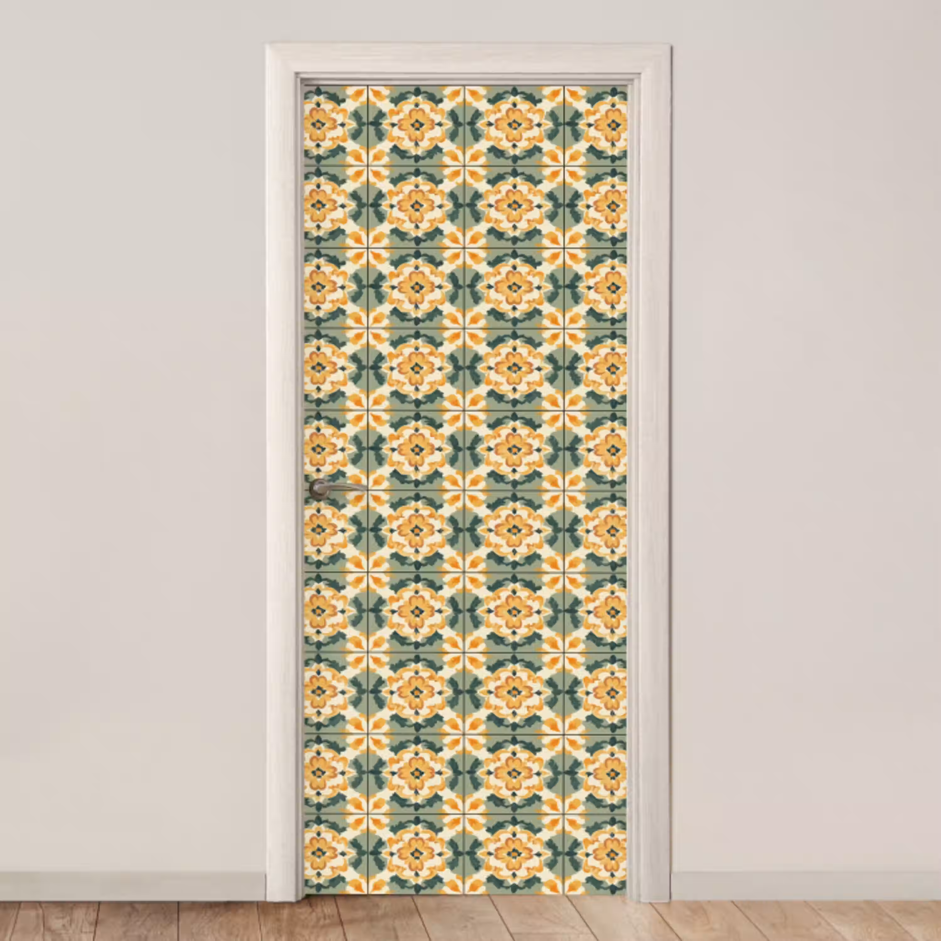 Keramiek - Verweerd - Kleurrijk deurposter klein 289 -3d_beige