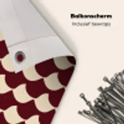 Rood - Tegelpatroon - Crème Balkonbeschermer Duitsland klein 596 -closeup_NL