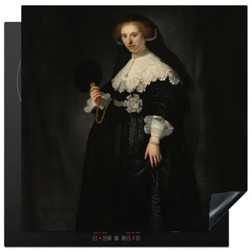 Het huwelijksportret van Oopjen Coppit - Rembrandt van Rijn Inductie beschermer vinyl 3mm middel -3d