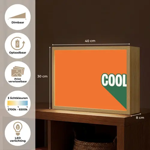 Cool - Oranje - Groen Light Box met batterij (Wandlamp) middel -USP_websiteoverzichtNL