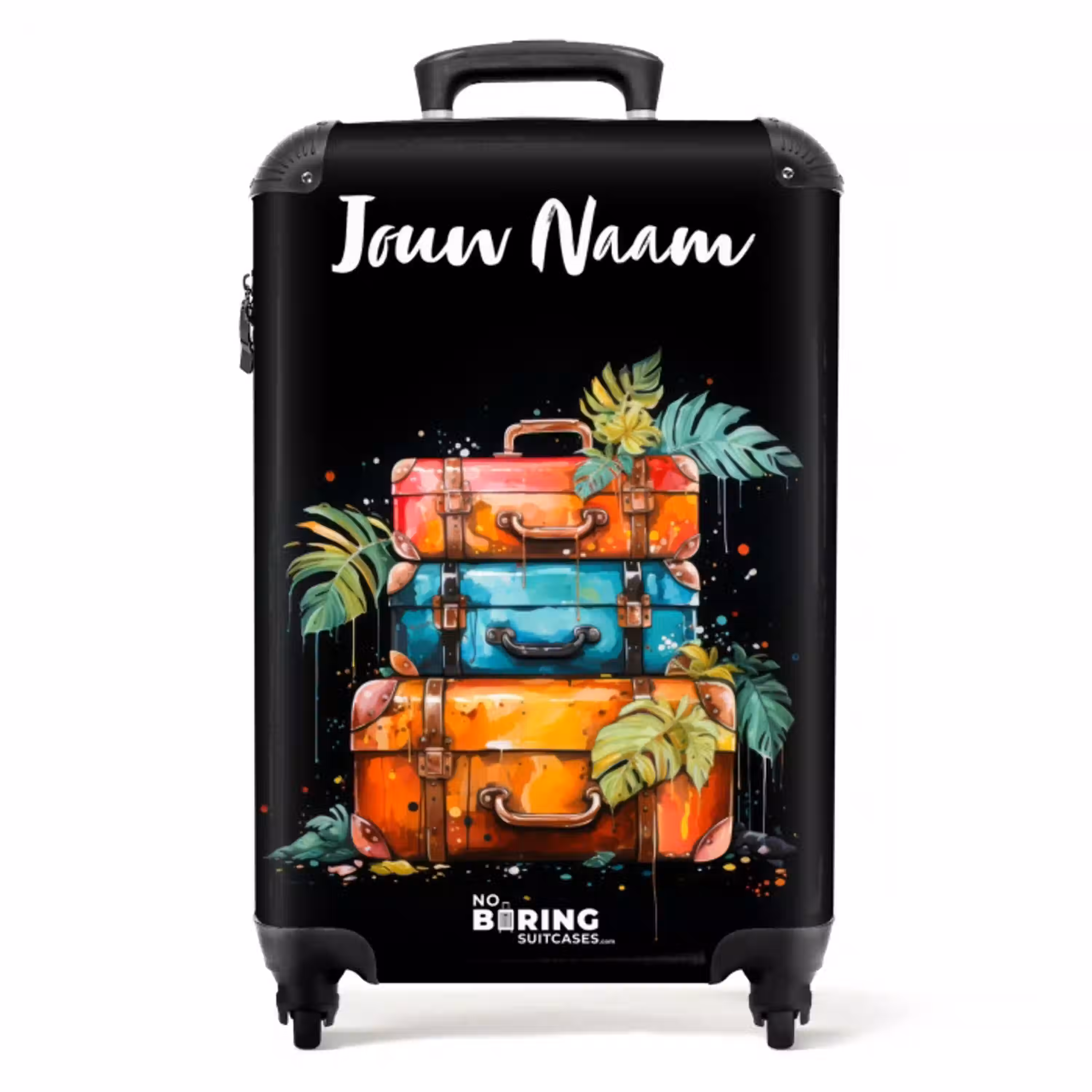 Stapel Koffers als Street Art NBS - Handbagage koffer - Kinderen Unisex middel -productfoto_recht
