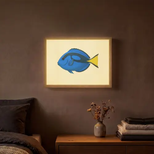 Blauw - Dory - Vis - Staartvin Light Box met batterij (Wandlamp) middel -sfeer4