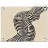 Golvend - Lijnen - Abstract - Silhouet tuinposter los doek klein -3d