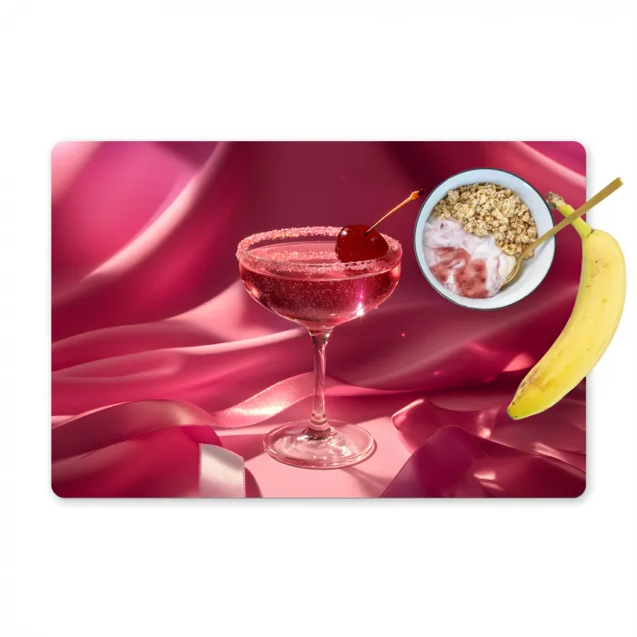 Cocktail - Pink - Luxe Placemat vinyl groot -zzzproduct_Kitchenyeah-website