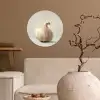 Knoflook - Natuurlijk - Beige Wandcirkel behangsticker klein -sfeer1