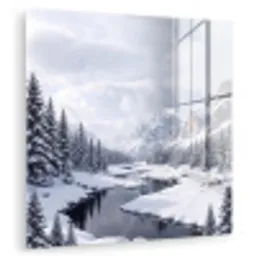 Sneeuwlandschap - Bergen - Rivier - Winter plexiglas 5mm klein -zzzproduct_nieuw