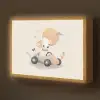 Puppy - Raceauto - Oranje Light Box met batterij (Wandlamp kind) middel -z3d_website