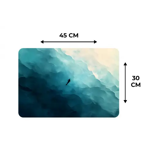 Zee - Silhouet - Abstract - Blauw Placemat vinyl groot -specs