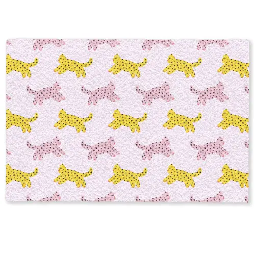 Geel - Roze - Katten - Wit Deurmat klein 898 -zkaufland3d