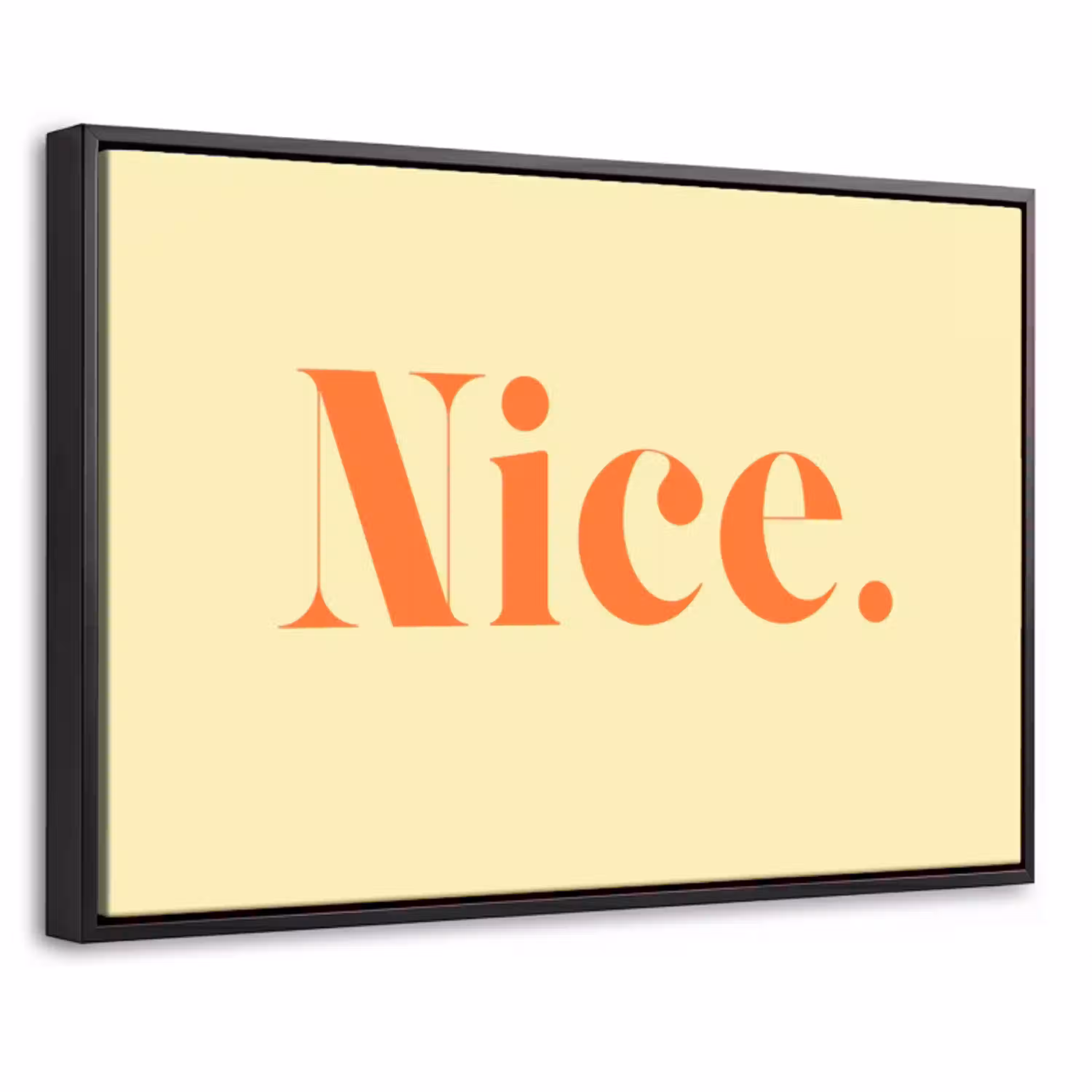 Nice - Oranje - Geel - Minimalistisch Canvas met baklijst klein -threedimensional_3d_global