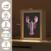 Kreeft - Paars - Roze - Zwart - Stippen - Lila Light Box met kabel (Tafellamp) klein -USP_FR