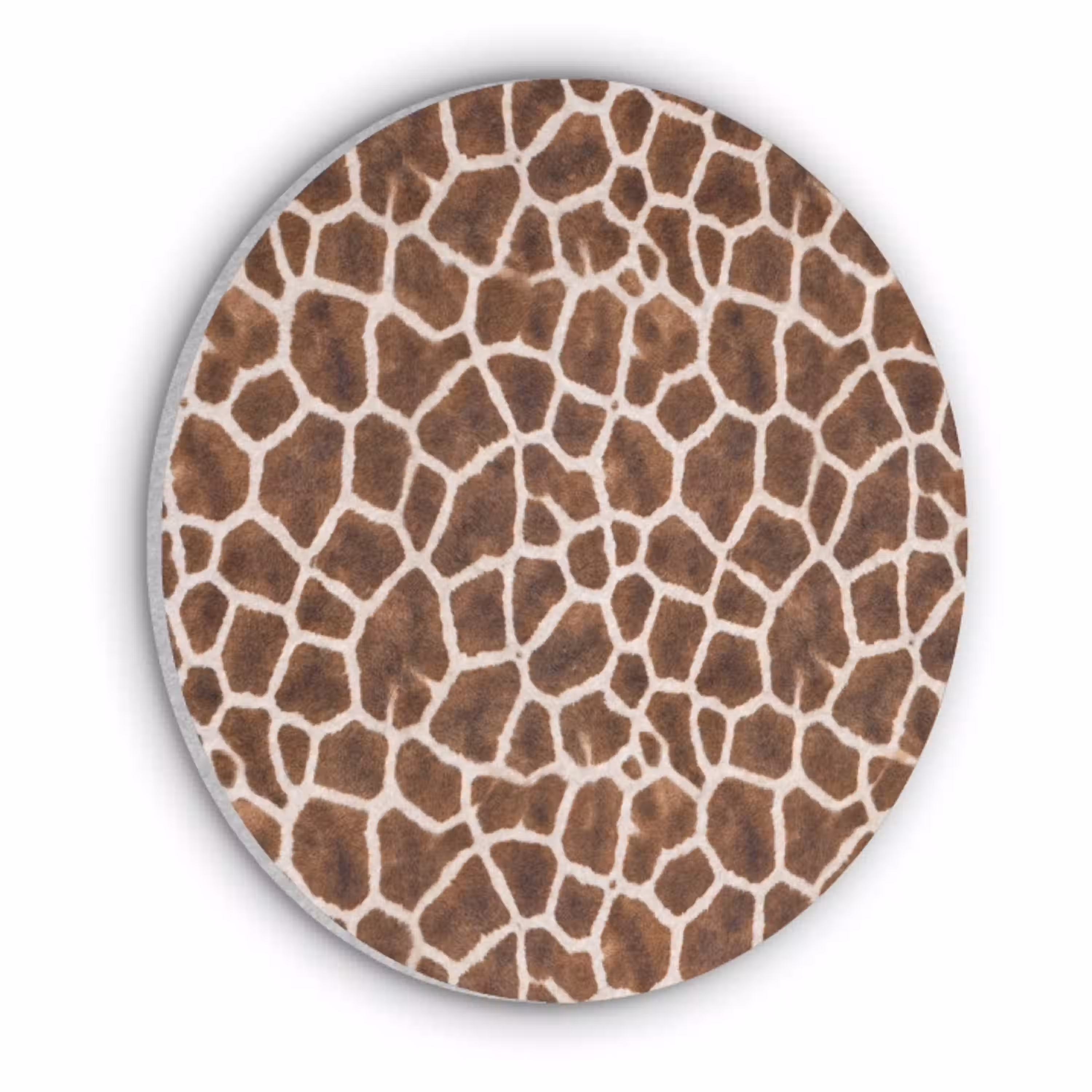 Giraf - Vacht - Klassiek - Bruin Akoestische PET Vilt - Rond klein -3d