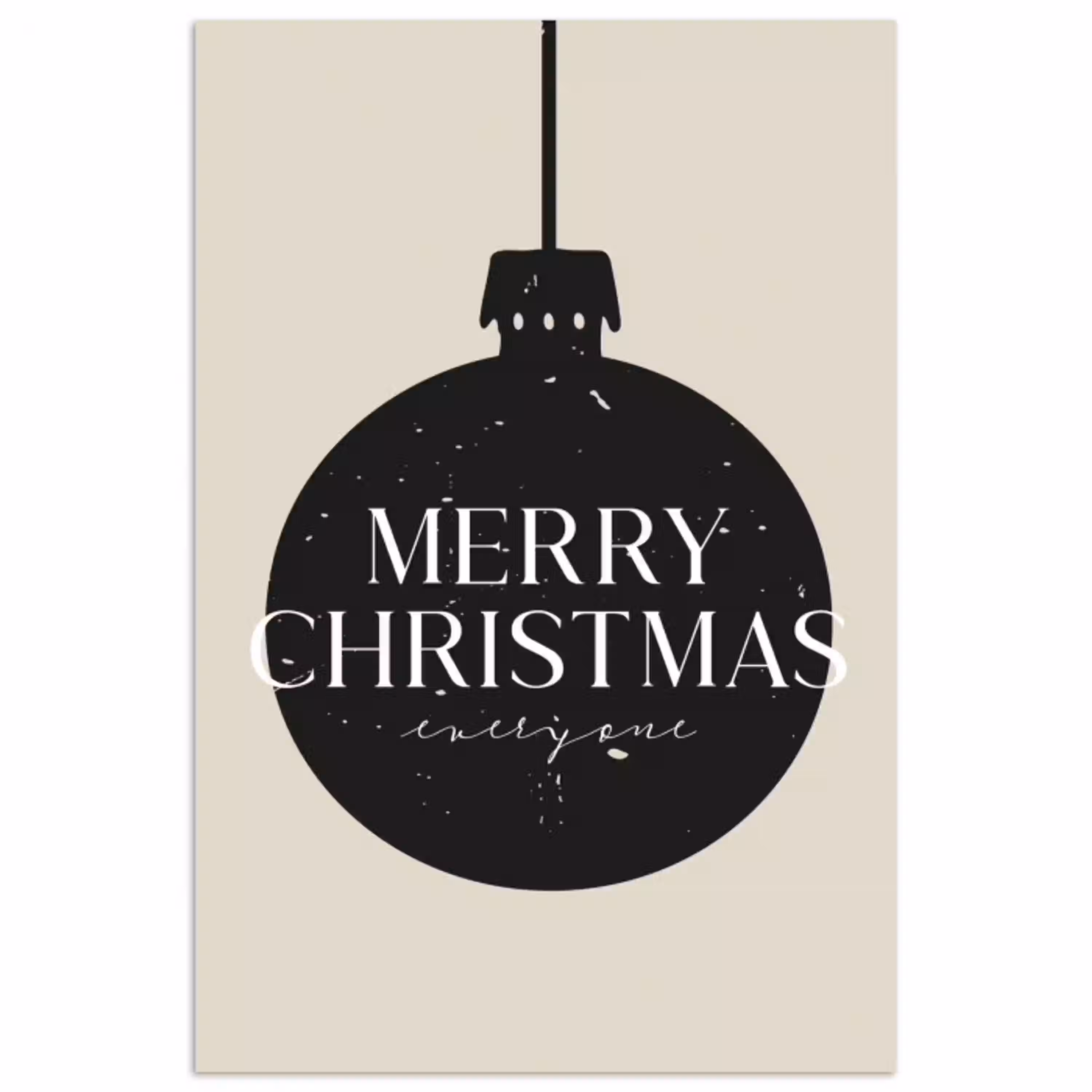 Kerstballen - Japandi - Christmas - Zwarte kerstballen poster papier klein -3d