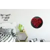 Kersen - Hart - Rood - Zwart Wandcirkel aluminium klein -kinderkamer