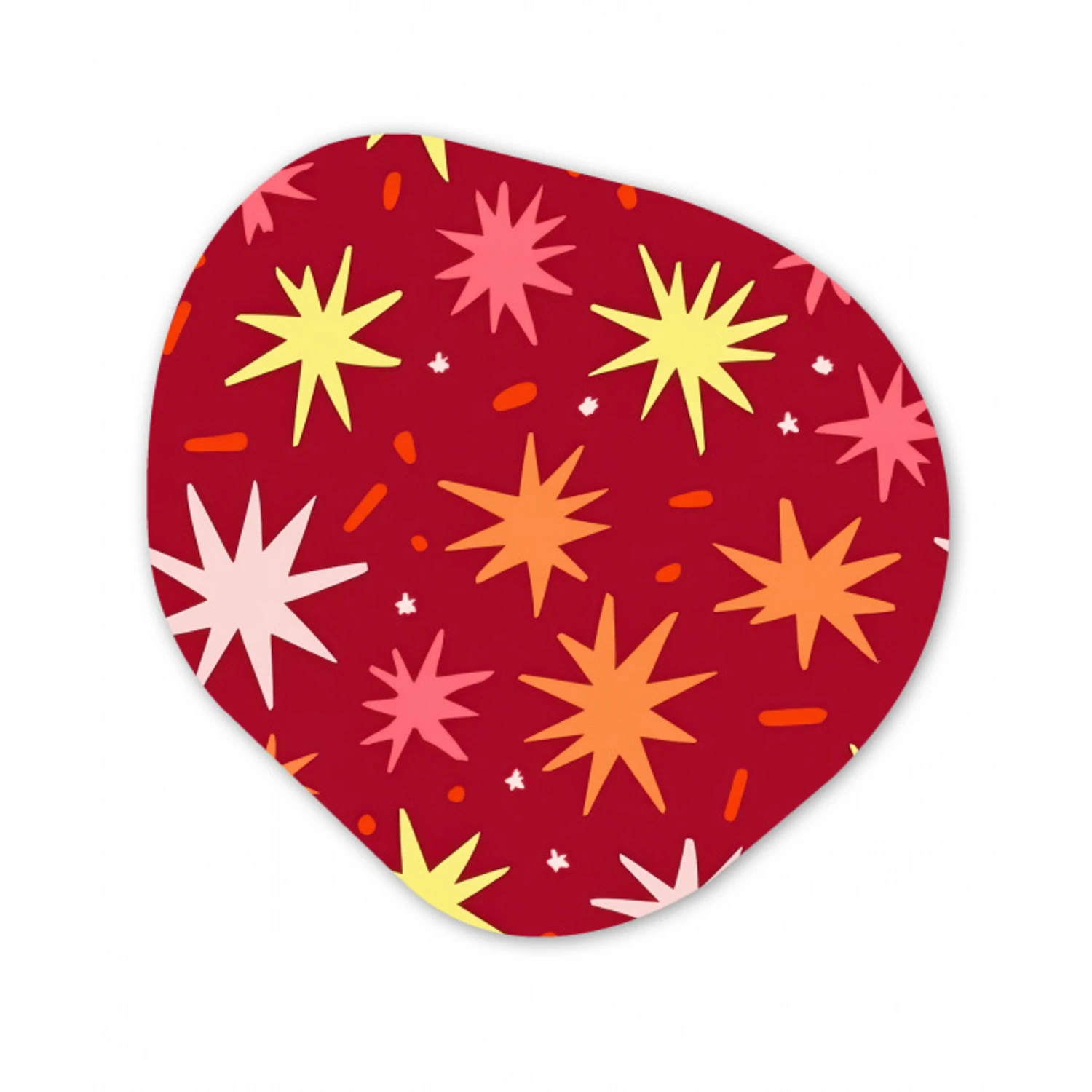 Sterren - Speels - Rood Wandcirkel Organisch Forex 3mm klein 629 -3d