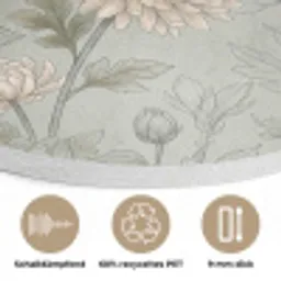 Illustratie - Bloemen - Groen Akoestische PET Vilt - Rond klein -closeup_DE