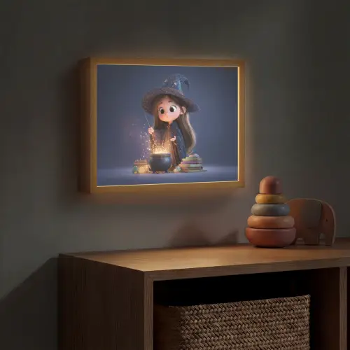 Tovenares - Magisch - Blauw - Toveren Light Box met batterij (Wandlamp kind) middel -sfeer5_kind