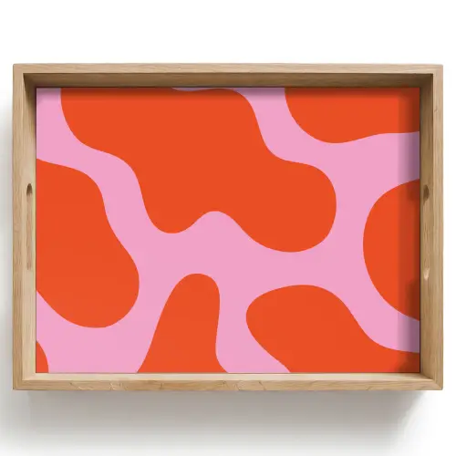 Vlekken - Rood - Roze - Patroon - Minimalistisch Dienblad Rechthoek middel -z3d_shopping