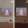 Ufo - Rozen - Pastelkleuren Light Box met batterij (Wandlamp) middel -sfeer3