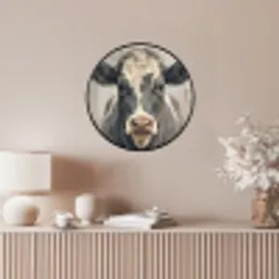 Koe - Portret - Dieren - Modern Fotolijst rond zonder passe partout klein -sfeer3