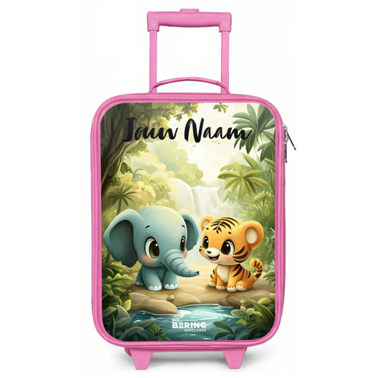 Olifant - Tijger - Bos - Jungle Kinderkoffer - Roze klein -zz3dotto