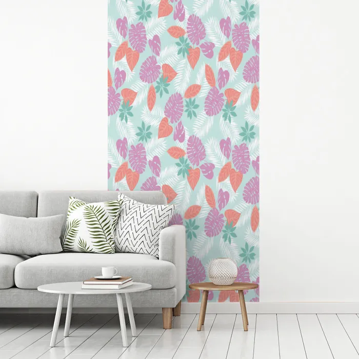 Tropisch - Bladeren - Pastel fotobehang vinyl groot 64 -woonkamer