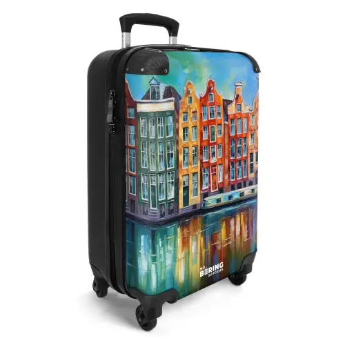 Amsterdam - Olieverf - Gracht - Schilderij - Kunst NBS - Handbagage koffer - Kinderen Unisex middel -productfoto_3d
