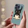 Kat - Zwart - Koffie - Minimalistisch Telefoonhoesje iPhone 17 Pro klein -sfeer3_DE