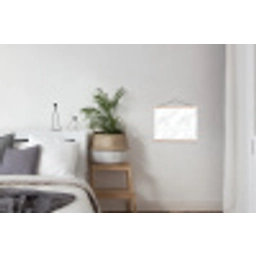 Minimalistisch - Wit - Grijze aders textielposter latten blank klein 122 -woonkamer