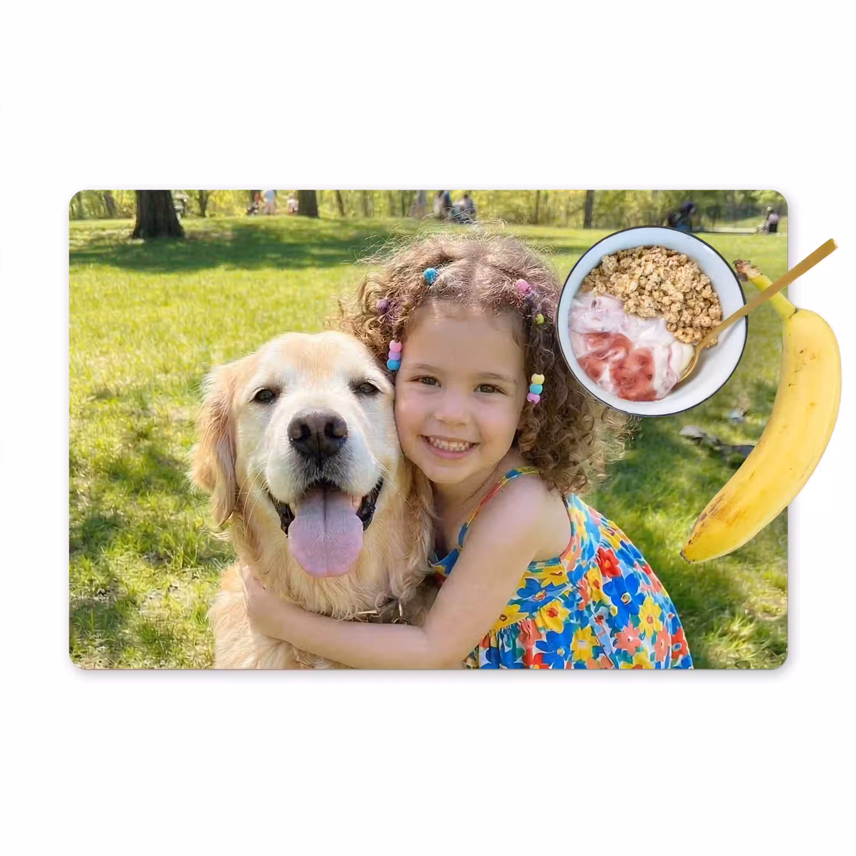 placemat meisje met hond