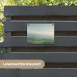Zee - Horizon - Blauw - Mist tuinposter los doek klein -sfeer3