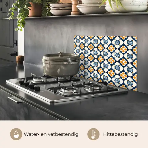 Klassiek - Geometrisch - Blauw keuken achterwand spatscherm klein 900 -usp_NL