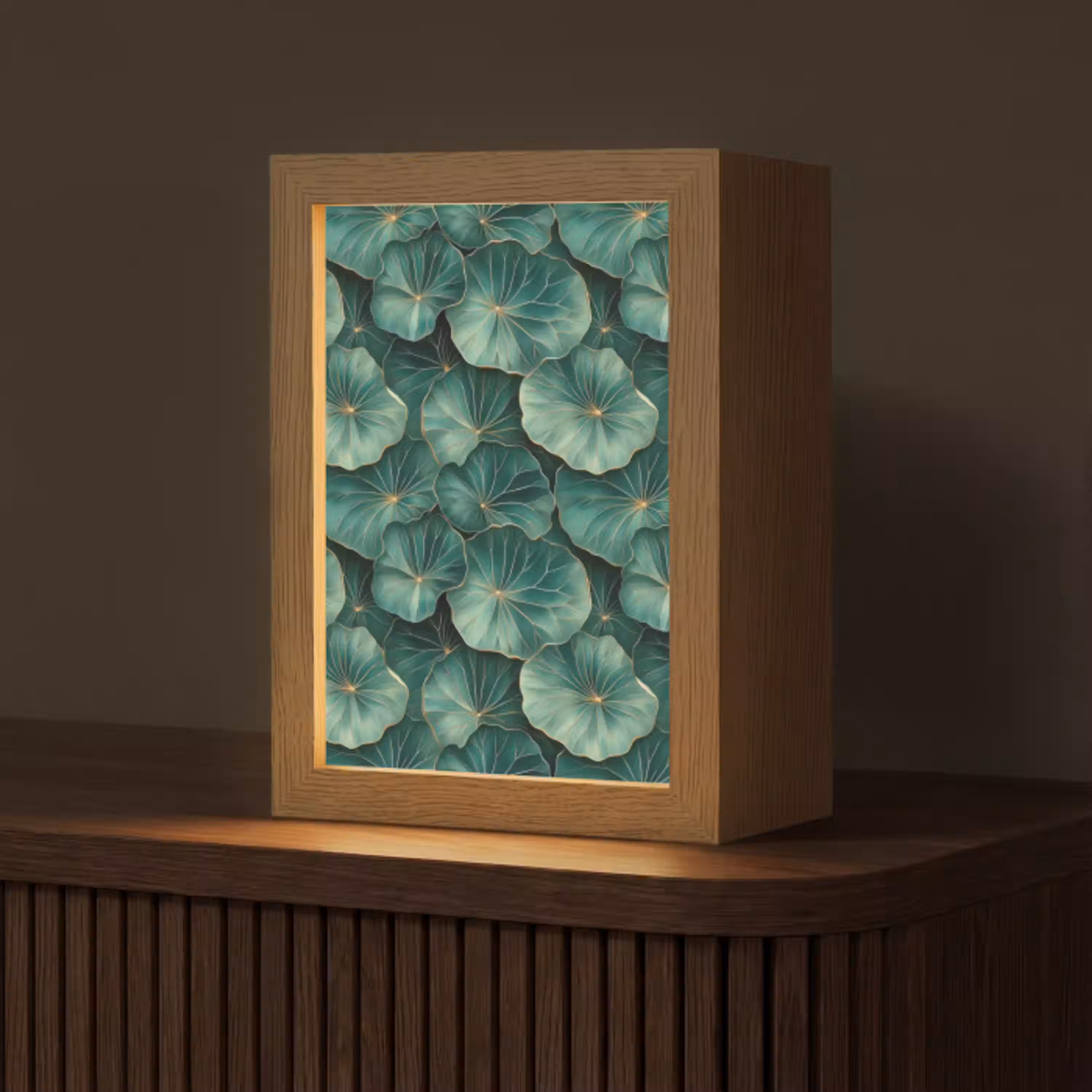 Patroon - Bladeren - Groen Light Box met kabel (Tafellamp) klein 925 -z3d_website