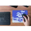 Sky is not the limit - Blauwe lucht - Wolken muismat rubber klein -toetsenbord