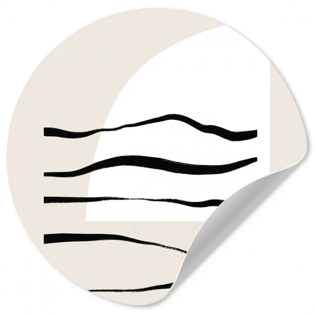 Abstract - Lijn - Pastel Wandcirkel behangsticker klein -3d