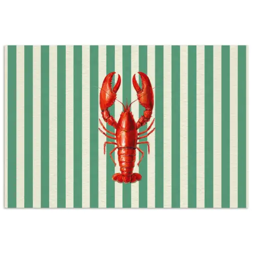Kreeft - Strepen - Realistisch - Zomers poster papier klein -3d