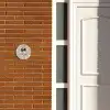 Beige bloemmotief - Modern Naambord Rond klein -sfeer3-rond-XS