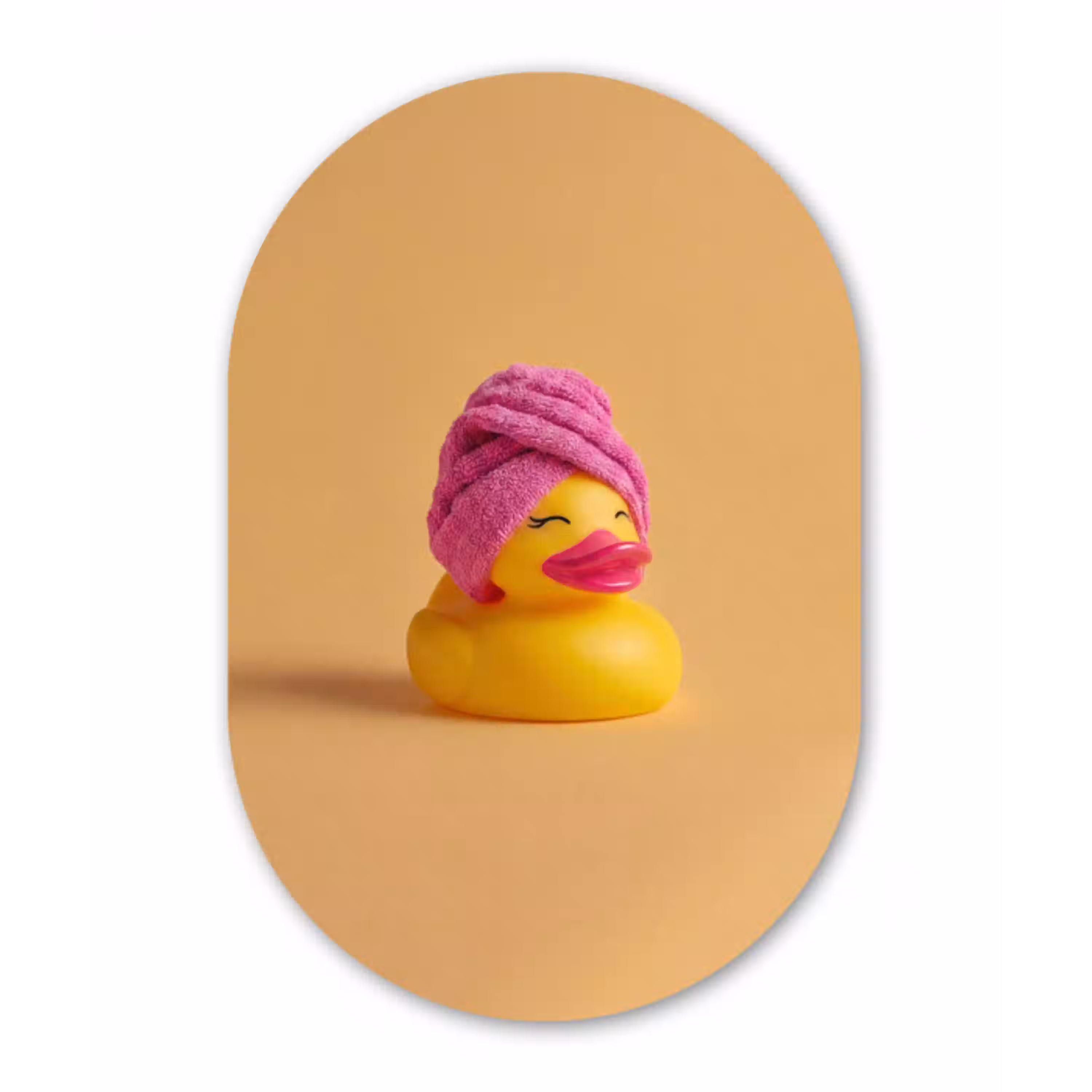 Badeend - Handdoek - Kleurrijk Wandcirkel Ovaal Aluminium middel -3d
