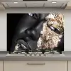 Vrouw - Goud - Zwart - Verf - Luxe keuken achterwand spatscherm klein -3d_website