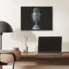 Microfoon - Delfts blauw - Muziek PET vilt klein -sfeer5