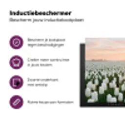 Tulpen - Landschap - Wit Inductie beschermer vinyl 3mm middel -zzzzzzz-cc-usp