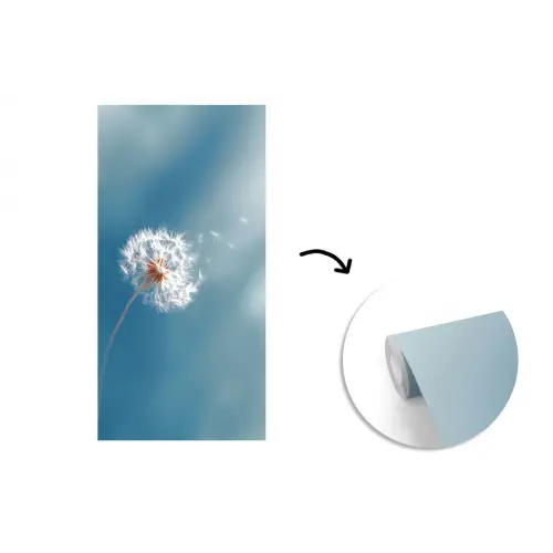 Paardenbloem - Wind - Blauw fotobehang vinyl groot -3d