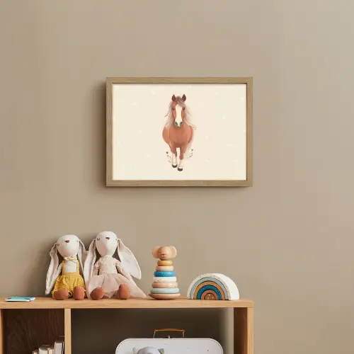 Paard - Galop - Bruin - Stippen Light Box met batterij (Wandlamp kind) middel -sfeer2_kind