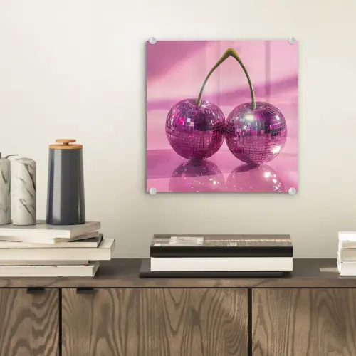 Glitter - Discobol - Roze - Kersen plexiglas 5mm klein -sfeer1