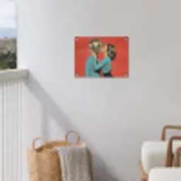 Vrouw - Retro - Discobal - Kus tuinposter los doek klein -sfeer8