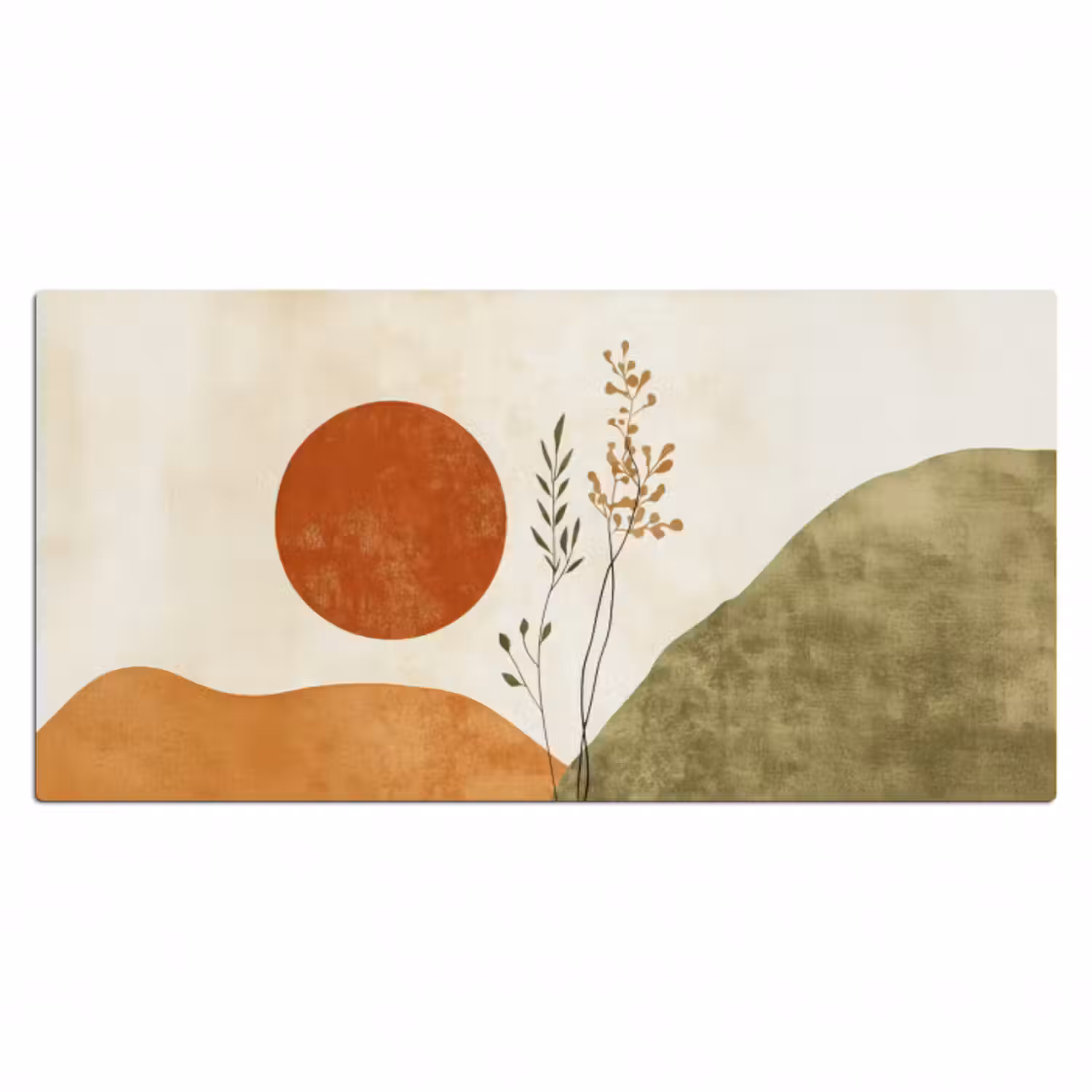 Schreibtischunterlage - Sonne - Abstrakt - Äste - Orange