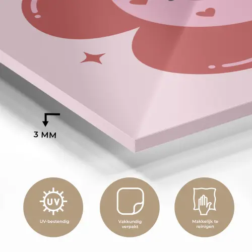 Bloem - Roze - Hartjes plexiglas 5mm klein -sfeer2